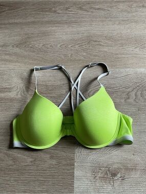 Victoria’s Secret bra Neon Lime 36B racer back semi Demi